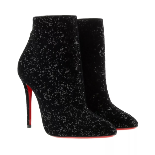 Christian Louboutin Eloise 100 Ankle Boots Velvet Glitter Black Stiefelette