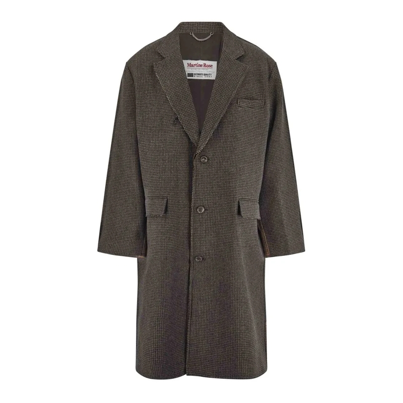 Martine Rose Bontjassen Checked Wool Blend Martine Rose Coat Grey
