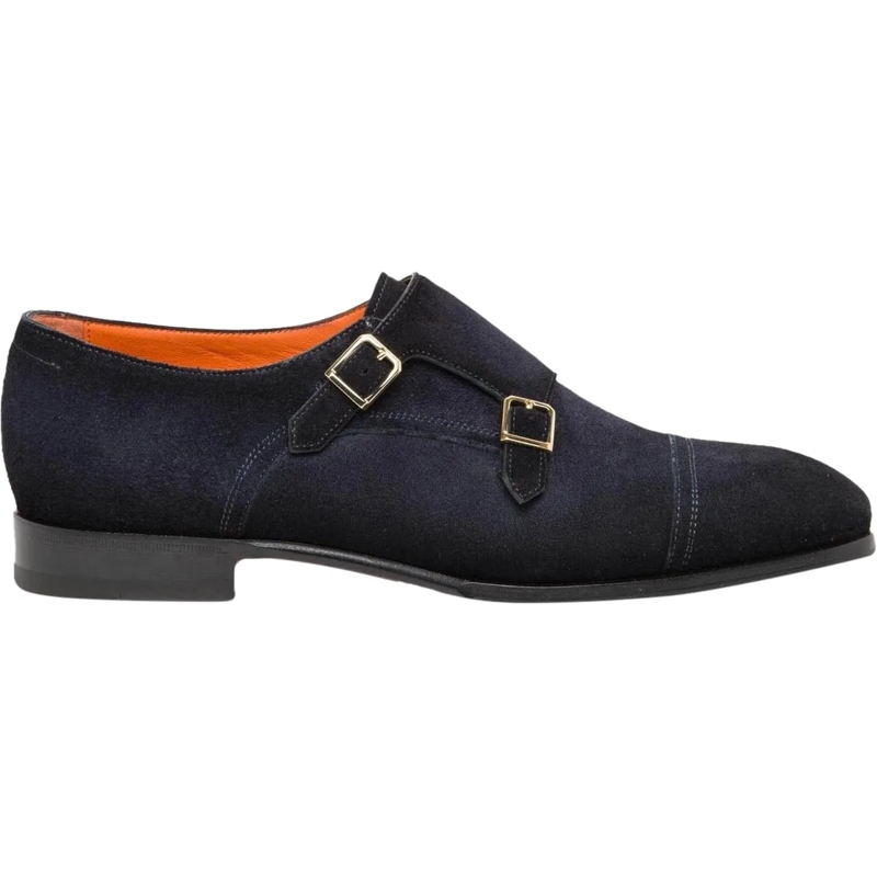 Santoni Mocassin Heren Double Buckle Loafer blau