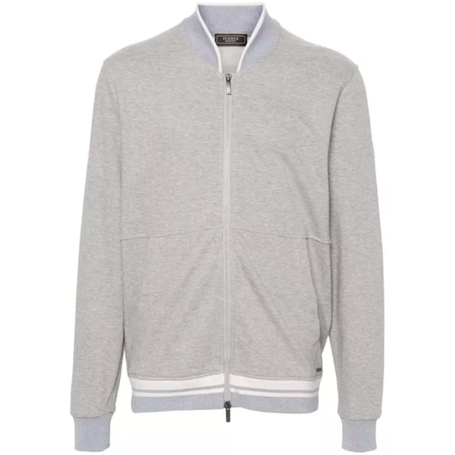 Peserico Cotton Zipped Sweatshirt Grey 