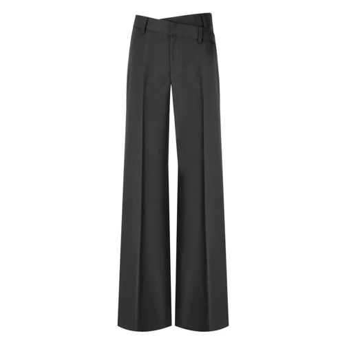 Federica Tosi Hosen FEDERICA TOSI DUNKELGRAUE WIDE LEG HOSE grau