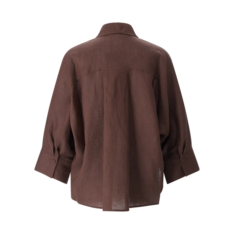 windsor. Blazer Hemdbluse aus Leinen braun(Image 5)