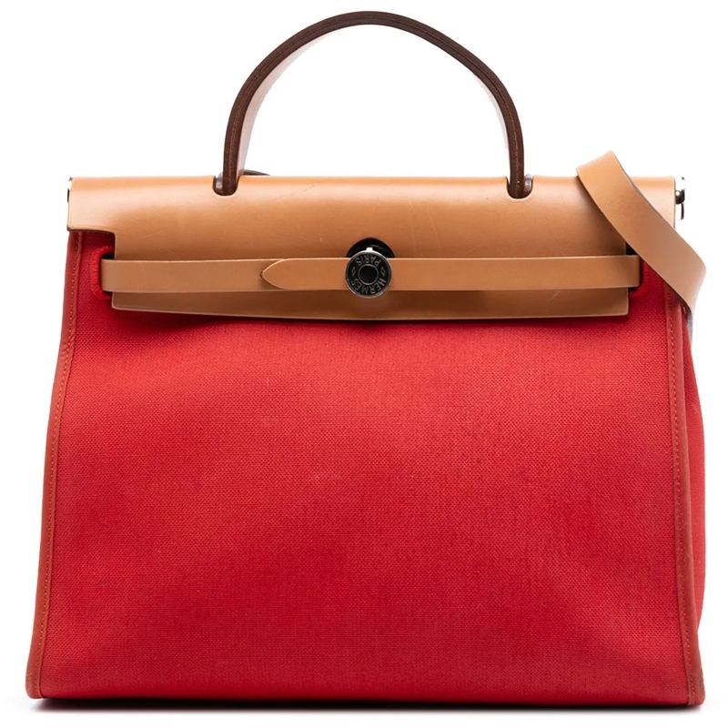 Hermès Schultertasche Toile Herbag Zip 31 rot