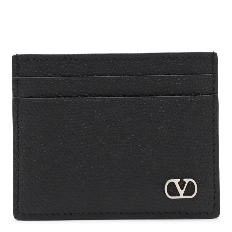Valentino Garavani Portemonnee Black Wallet With Smooth Texture And Compact Desig Black