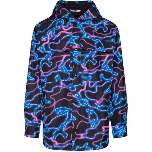 Valentino Daunenjacken Valentino Printed Hooded Jacket blau