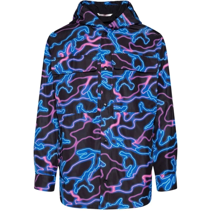 Valentino Garavani Daunenjacke Valentino Printed Hooded Jacket blau