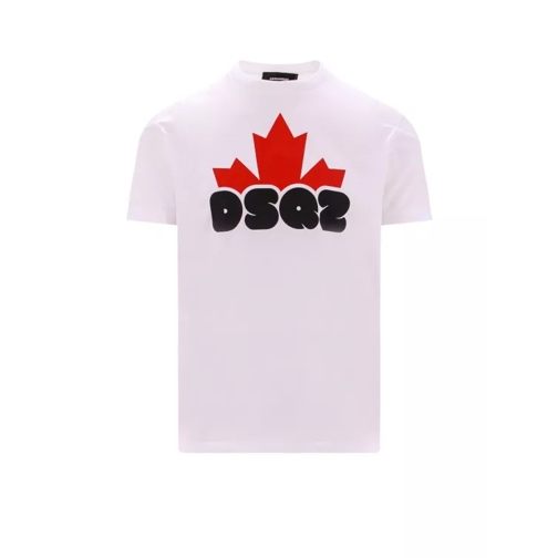 Dsquared2 Cotton T-Shirt With Frontal Print White T-shirts