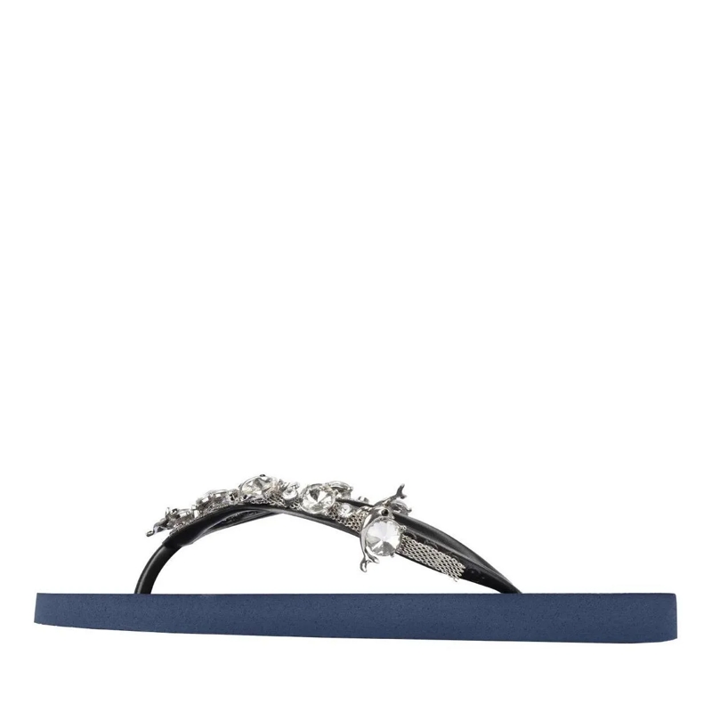 UZURII Flip Flops Zehentrenner Chrystal Dolphin marineblau