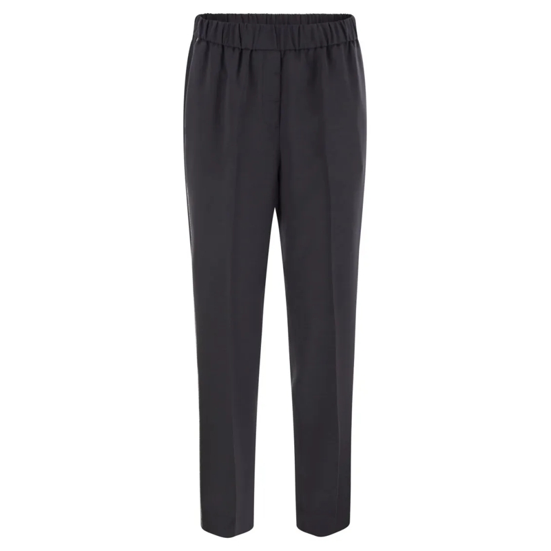 Peserico  Stretch Viscose Technical Canvas Soft Pants Blue