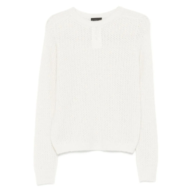 LIU JO Pull Open Knit White Sweater White