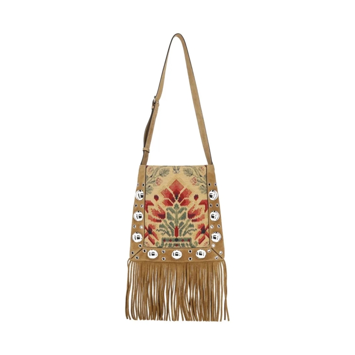 ショルダーバッグ Valentino Garavani Floral Jacquard Shoulder Bag With Suede Valentino Garavani Floral Jacquard Shoulder Bag With Suede