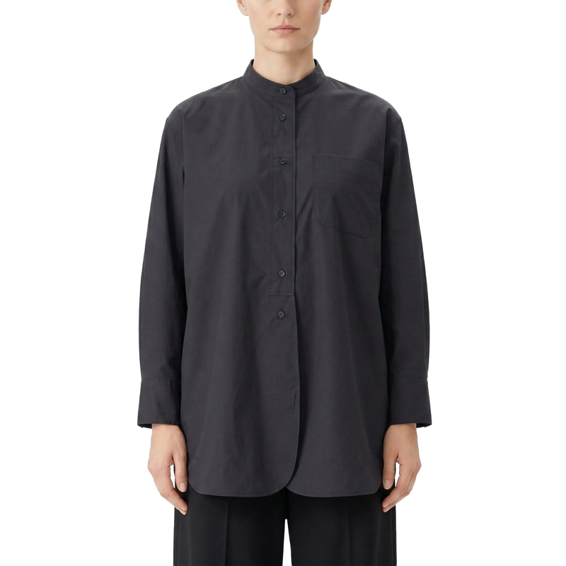 Lis Lareida Bluse Hemdbluse aus Baumwollmix schwarz(Image 2)