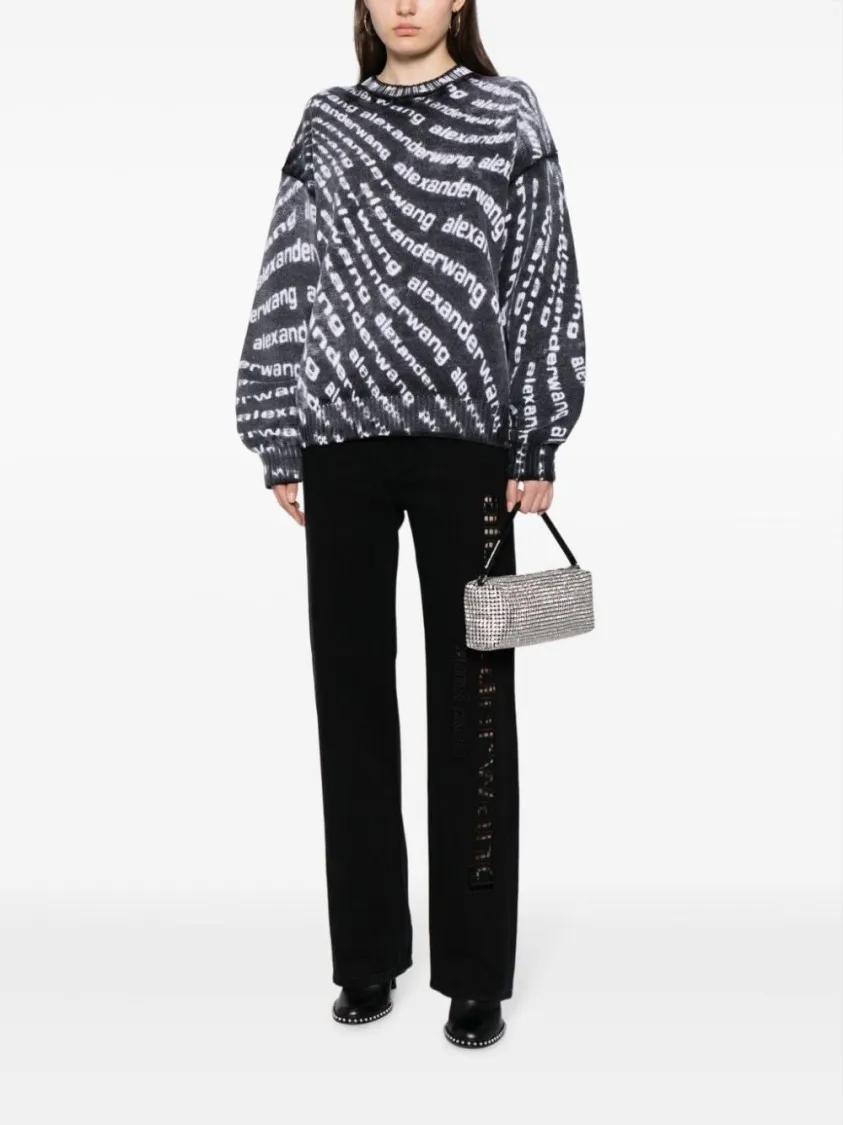 alexander wang Hobo bags Diamond-Patterned Heiress Shoulder Bag in grijs