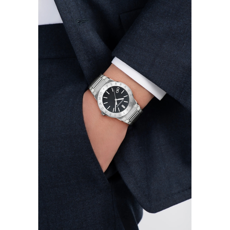 Salvatore Ferragamo Quarzuhr Quarz-Analoguhr Nt-Ferragamo Sapphire Log silber(Image 3)