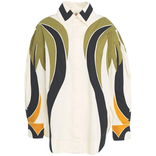 Farm Rio Chemisiers Oversize blouse with pattern beige