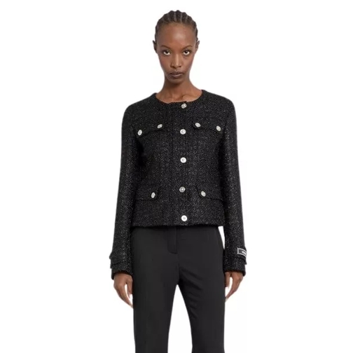 Versace Tweed Single-Breasted Jacket Black 