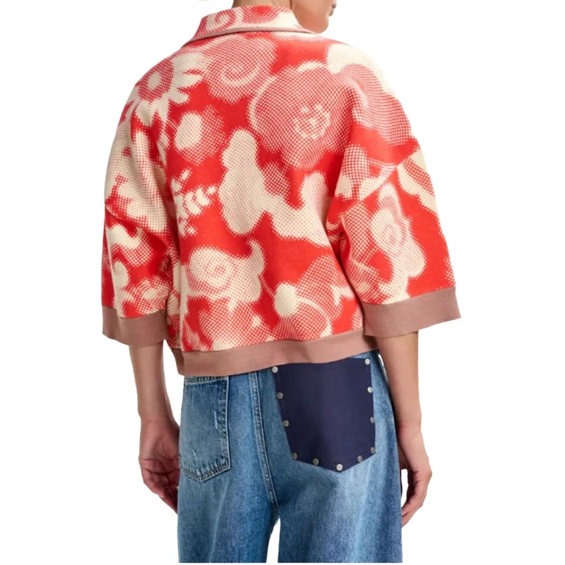 Essentiel Antwerp Trenchcoat Essentiel Antwerp Printed Knit Jacket Jackets Oran orange(Image 3)