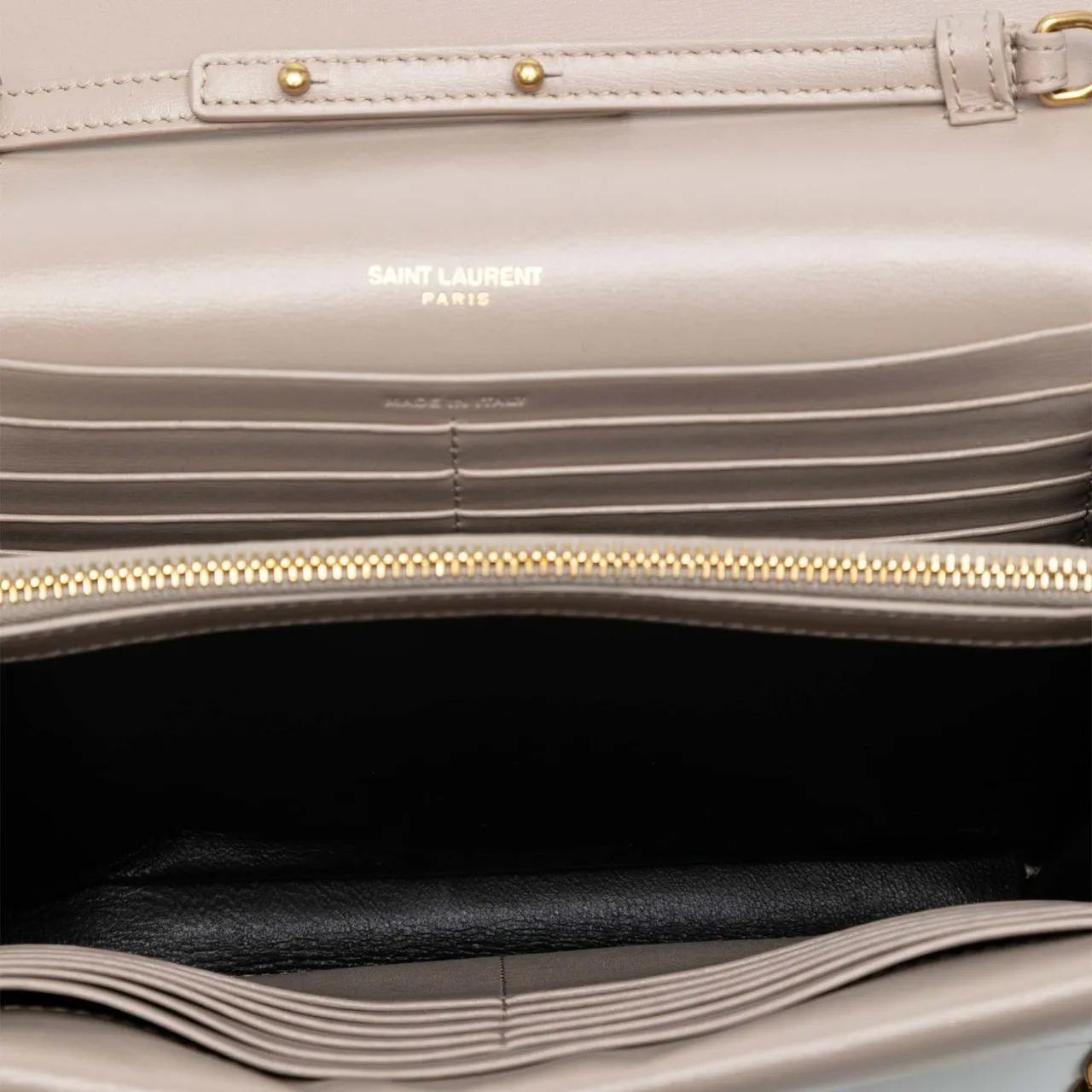 Thumbnail - Saint Laurent Hobo Bags - Leather Monogram Sulpice Wallet on Chain - Gr. unisize - in Braun - für Damen