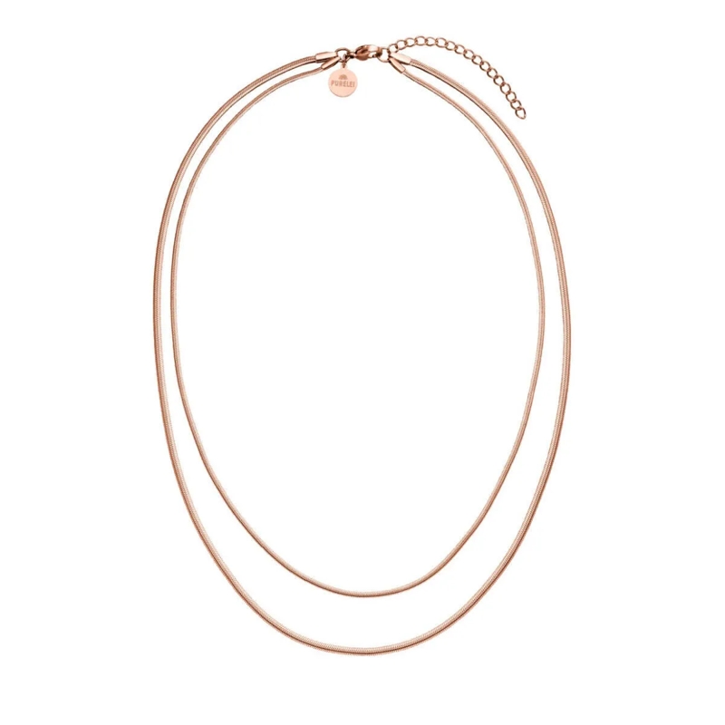 Purelei Mittellange Halskette Doppelkette Two Layers rose