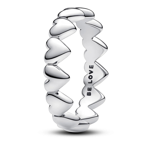 Pandora Row of Hearts Ring Silver Bague