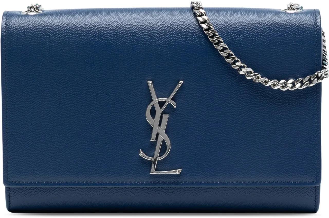 Saint Laurent Hobo Bags - Medium Grain De Poudre Monogram Kate Crossbody - Gr. unisize - in Blau - für Damen