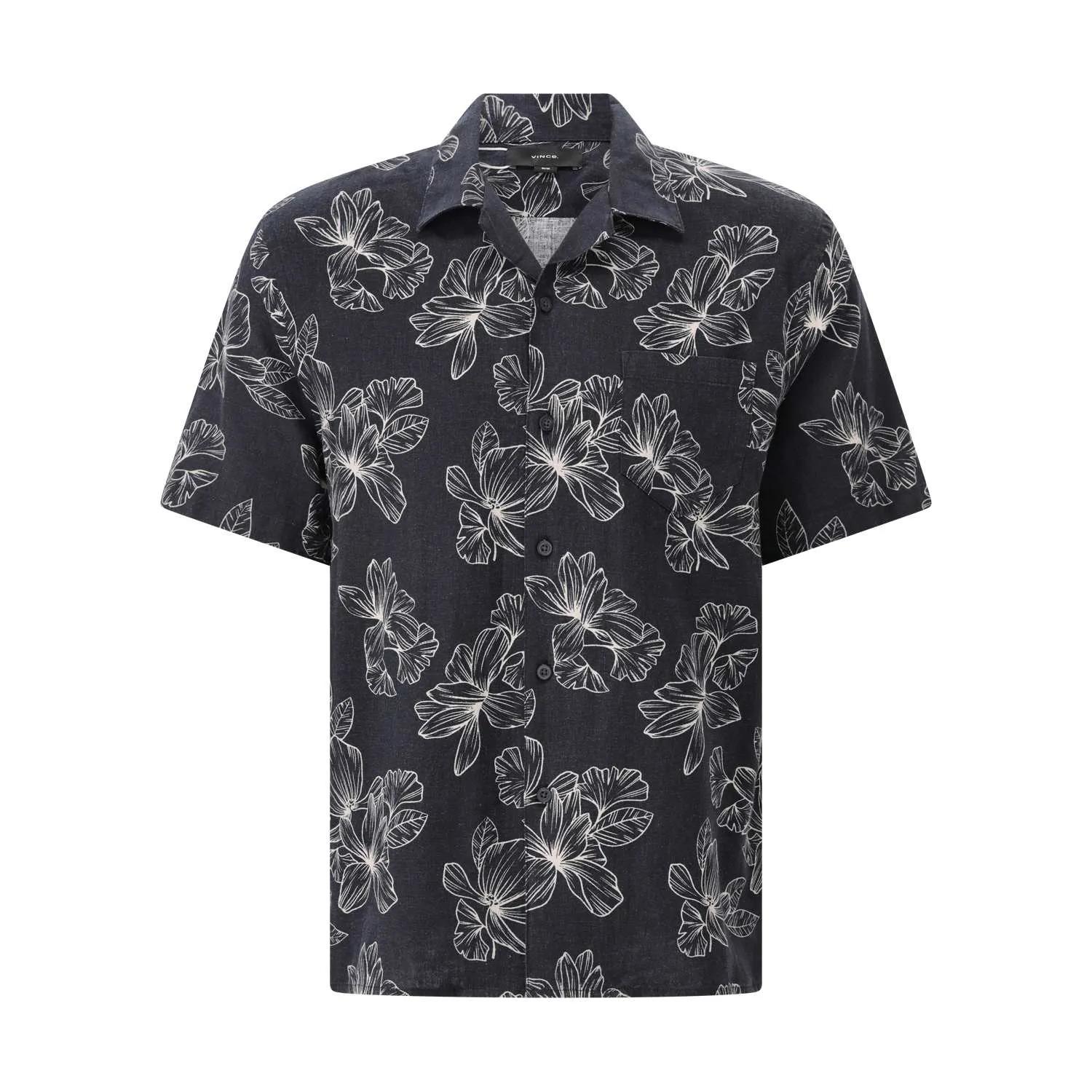 Thumbnail - Vince - Kurzarmhemd mit floralen Muster - Größe XL - blau
