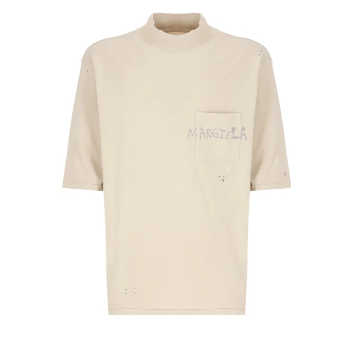 Tシャツ・カットソー MAISON MARGIELA BLUSH BEIGE T-SHIRT WITH GRAFFITI LOGO Maison Margiela | Graffiti Logo Shirt | Boboli, Vancouver Canada