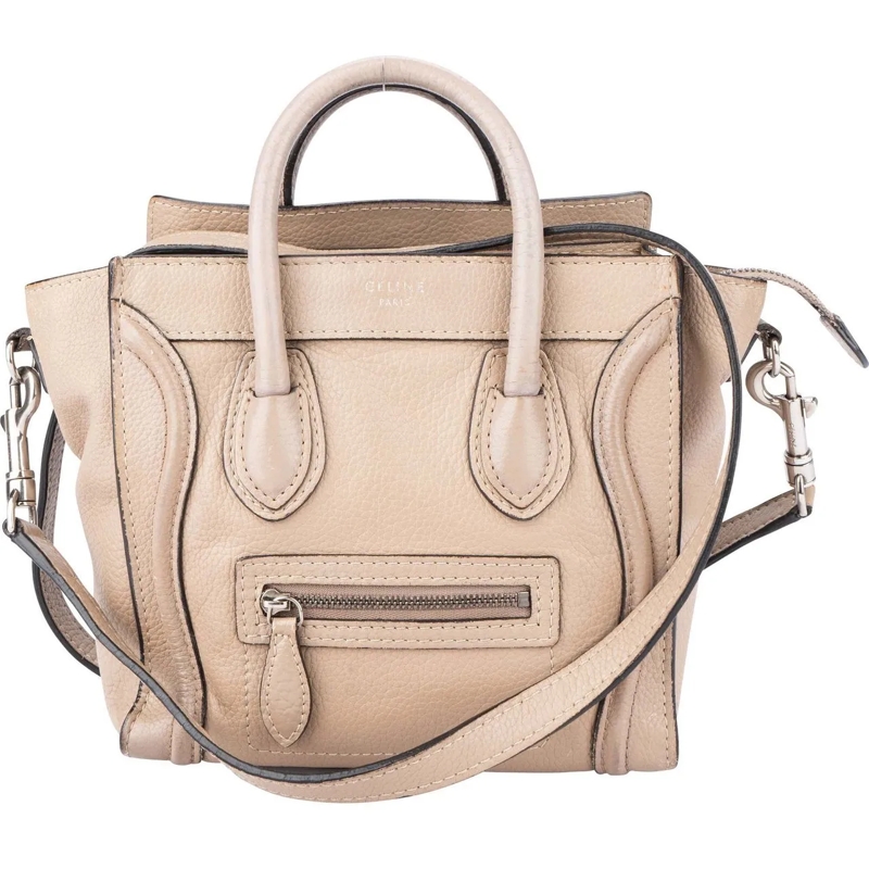 Celine Schultertasche Celine Leather Luggage Handbag beige