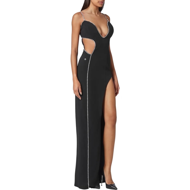 Philipp Plein Maxikleid Kleid Mit Schmucksteinen schwarz(Image 3)