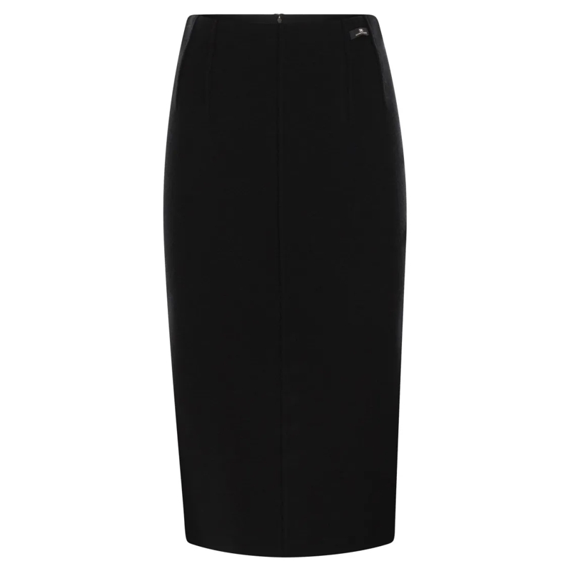 Elisabetta Franchi Bleistiftrock Wool Fabric Skirt Black