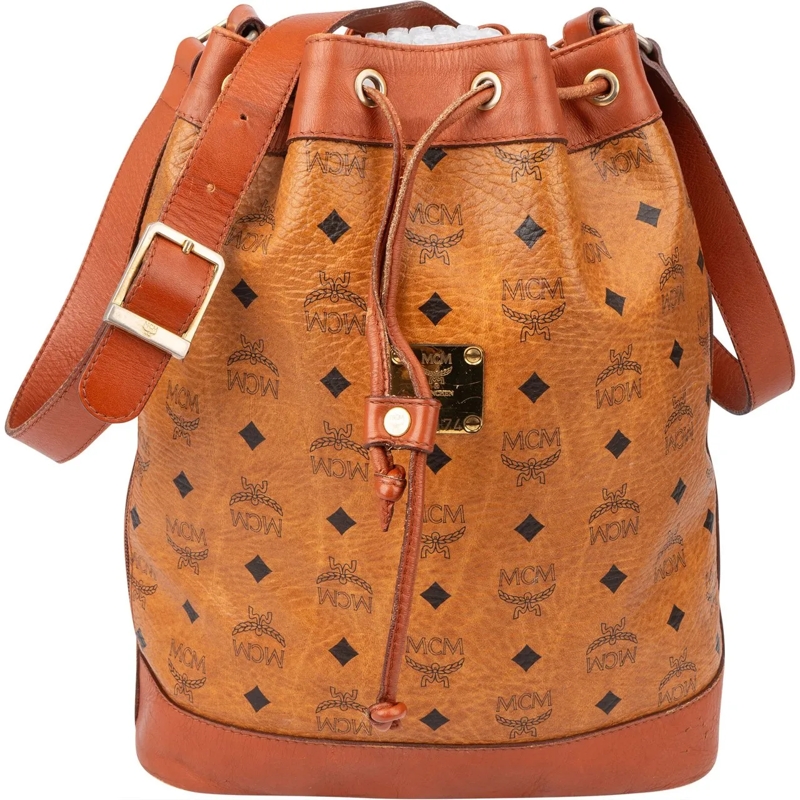 MCM Fourre-tout MCM Visetos Monogram Bucket Crossbody Bag braun