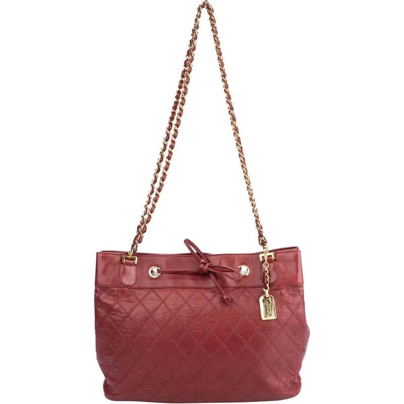 Chanel Schultertasche Chanel Bordeaux Quilted Lambskin Shoulder Bag mehrfarbig