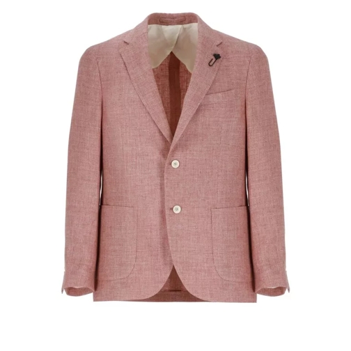 Lardini Pink Linen And Wool Jacket Pink 