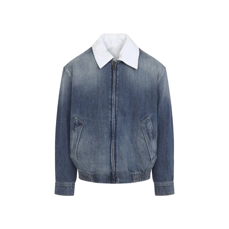 Loewe Jeansjacke Faded Blue Cotton Blend Casual Jacket Blue