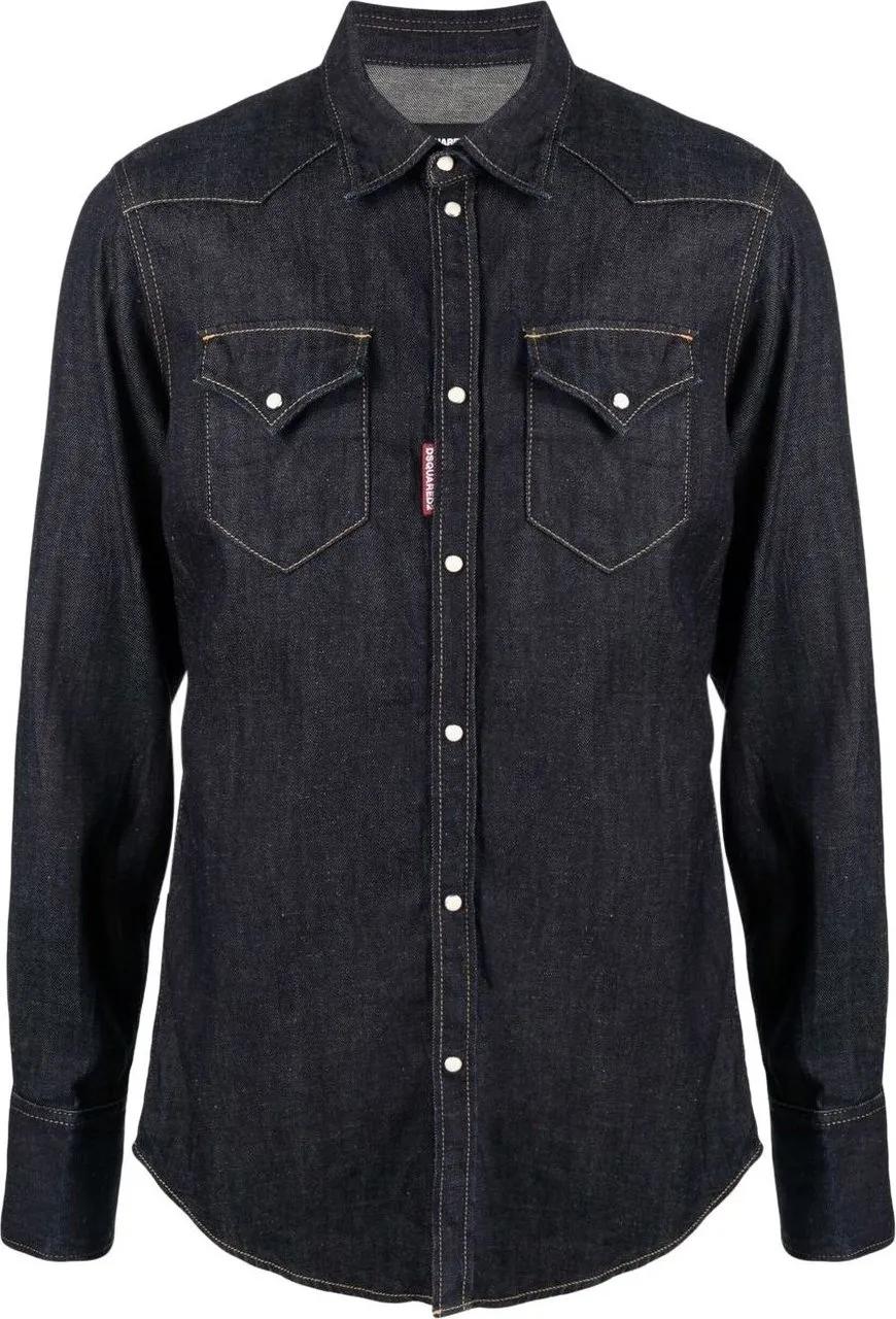 Thumbnail - Dsquared2 - Hemp Western Denim Shirt - Größe 46 - blue