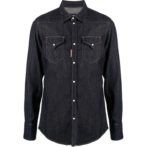 Dsquared2  Hemp Western Denim Shirt blau