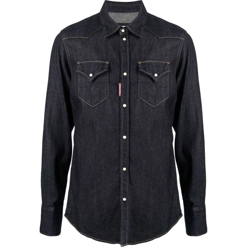 Dsquared2  Hemp Western Denim Shirt blau