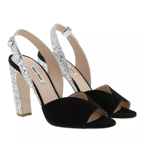 Miu Miu Glitter Sandals Black/Silver Sandaal