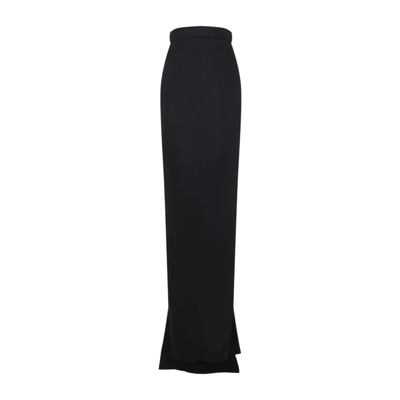 Rick Owens Minijupe Linen Maxi Skirt With Tailored Waistband Black
