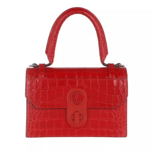 Christian Louboutin Small Elisa Top Handle Bag Leather Loubi Red Satchel