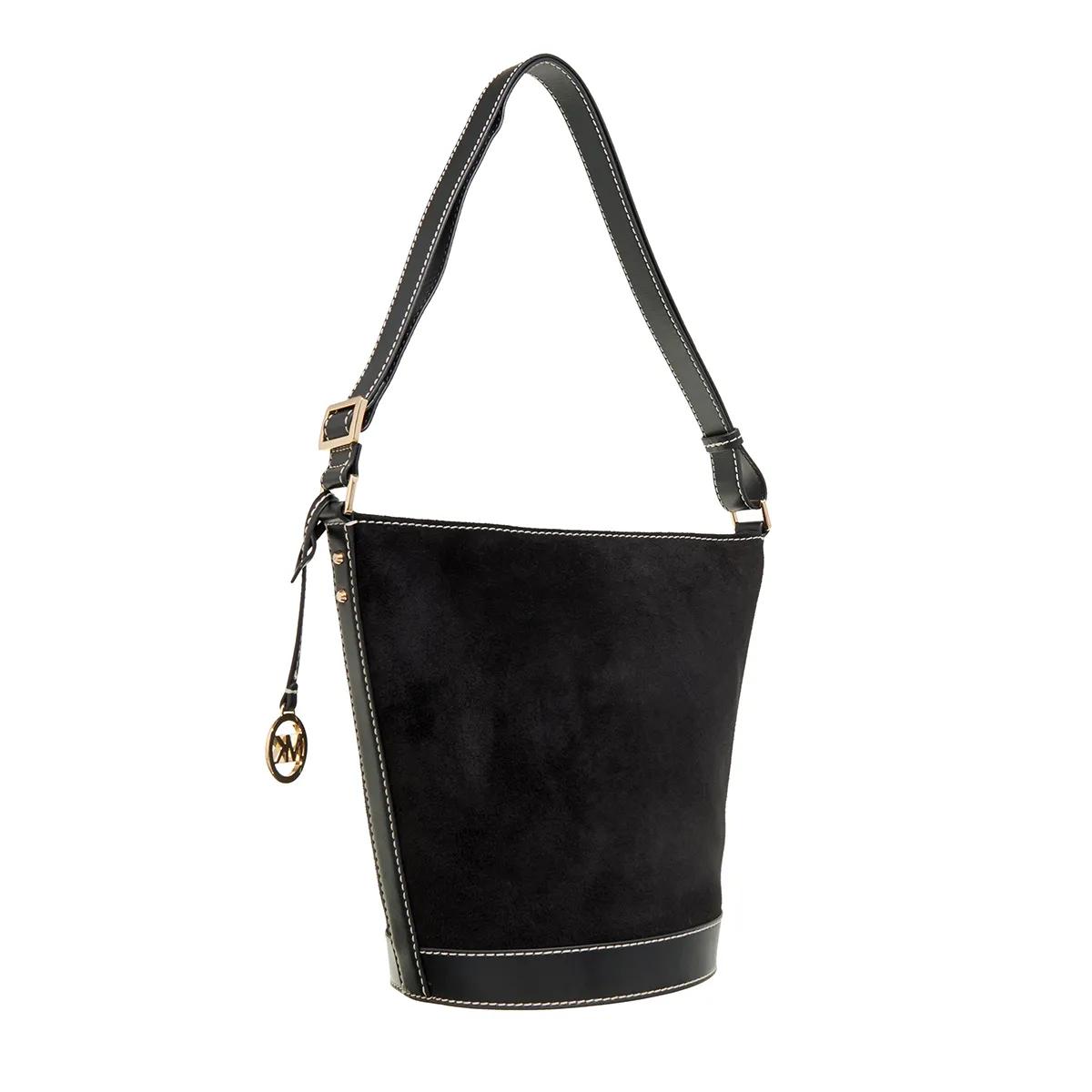 Michael Kors Md Tz Bucket Msgr Black Bucket Bag