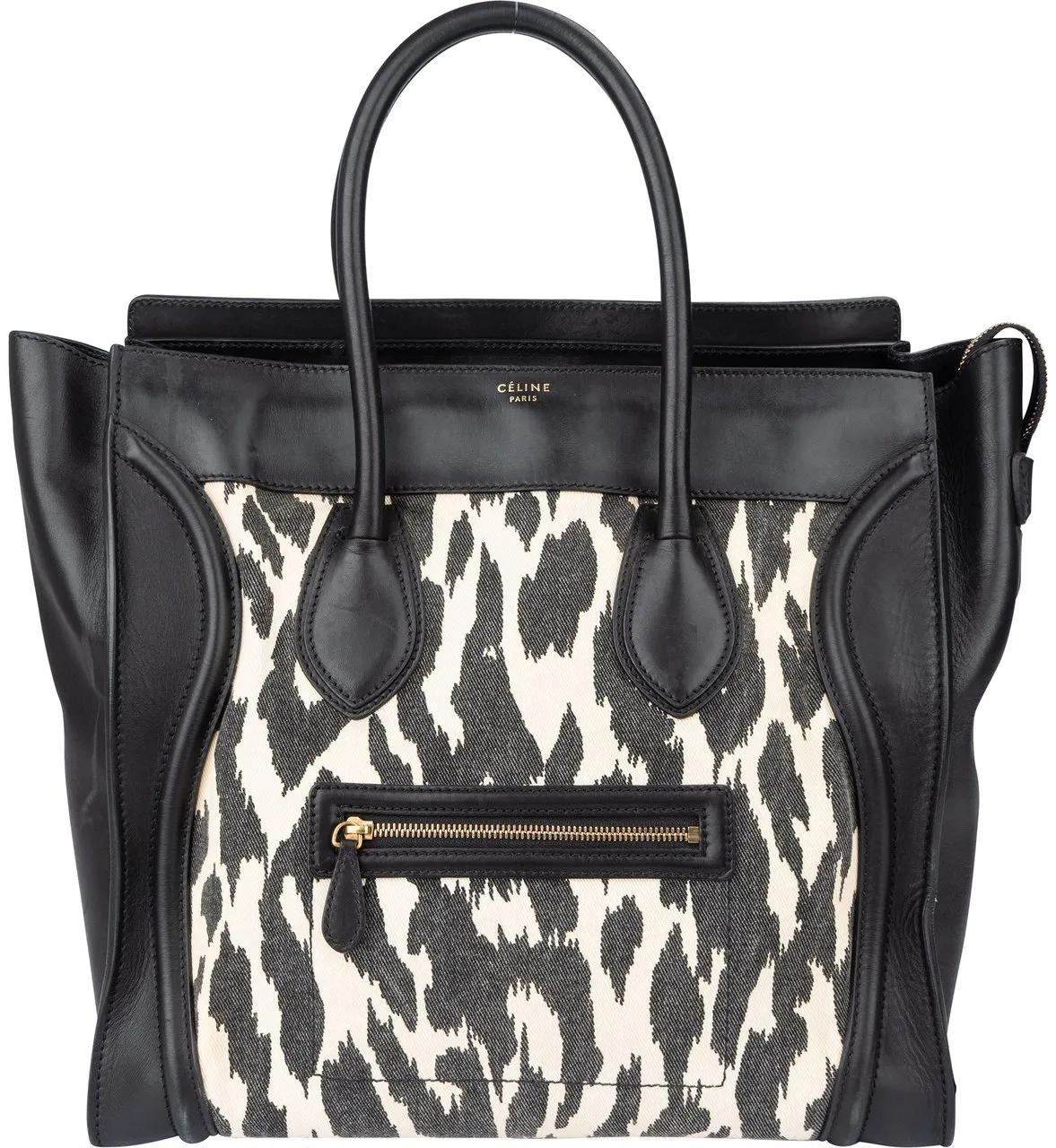 Celine Crossbody Bags - Celine Leopard Print Big Luggage Handbag - Gr. unisize - in Schwarz - für Damen
