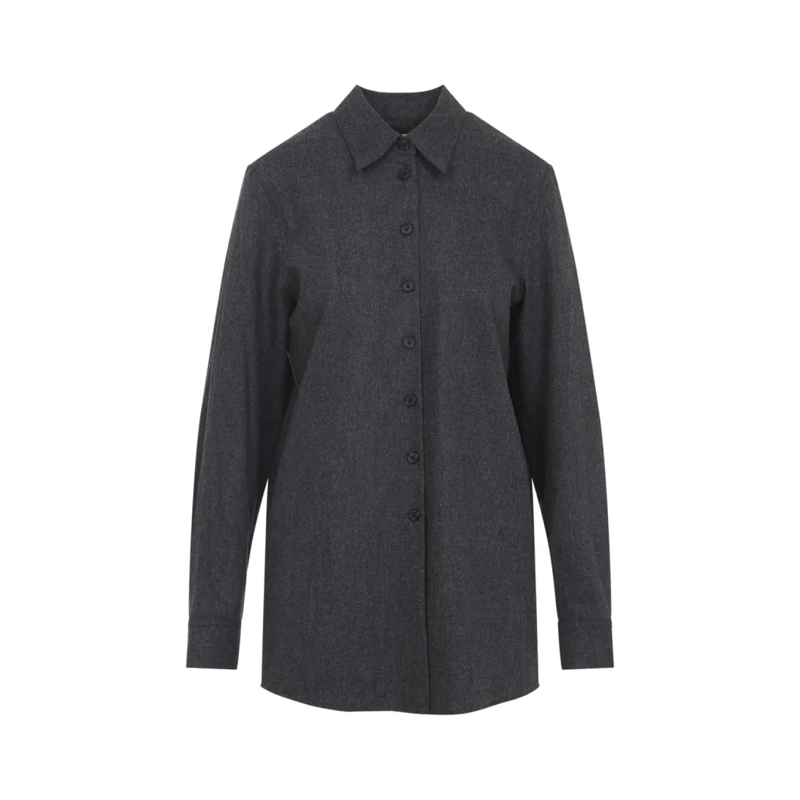 Khaite Overhemd Classic Button-Down Shirt In Luxurious Wool-Cashme Black