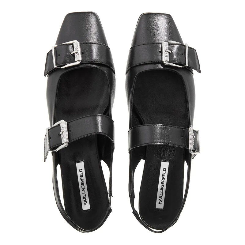 Karl Lagerfeld Pumps Konnie Double Strap Pump Black Lthr w/Silver(Image 5)