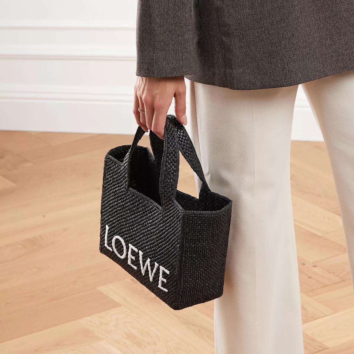 Loewe Totes & shoppers Small Font Tote Raffia in zwart