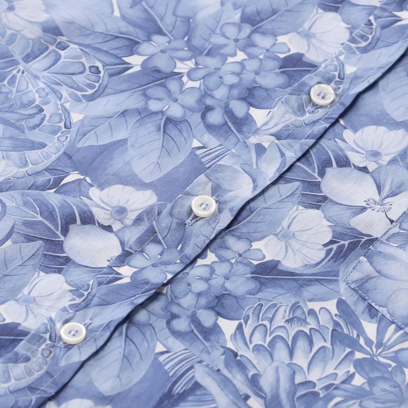 Paul & Shark Hemd Hemd mit floralem Muster blau(Image 4)
