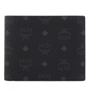 MCM Bifold Wallet Visetos Small Black Original in Coated Canvas - US