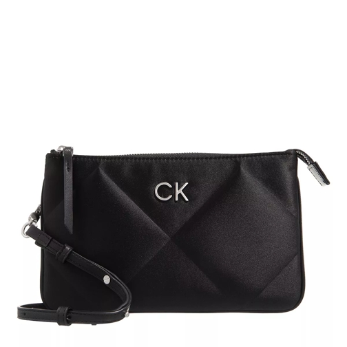 Calvin Klein Re-Lock Quilt Crossbody - Satin Ck Black Cross body-väskor