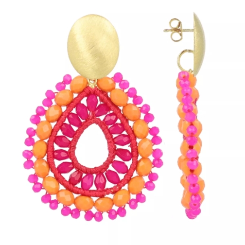 LOTT.gioielli CE SI Open Drop S Irregular Stones Apricot/Fuchsia Pendant d'oreille