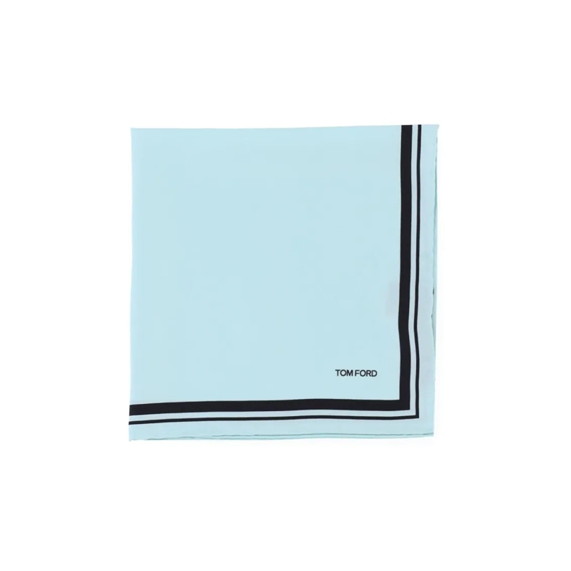 Tom Ford Lichtgewicht Sjaal Contrast Detail Pocket Square – Light Blue Blue